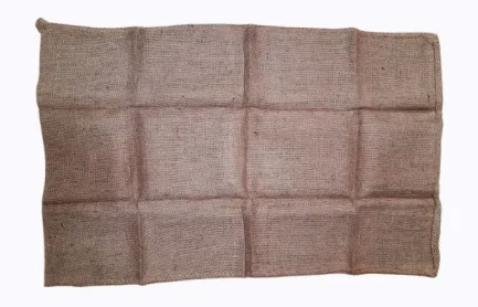Plain brown jute sack folded flat