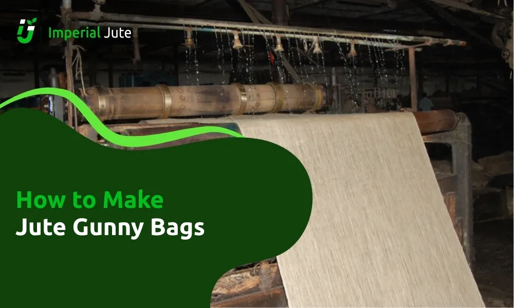 Jute fabric processing in gunny bag machine.
