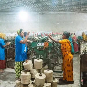 "yarn making process in jute factory"