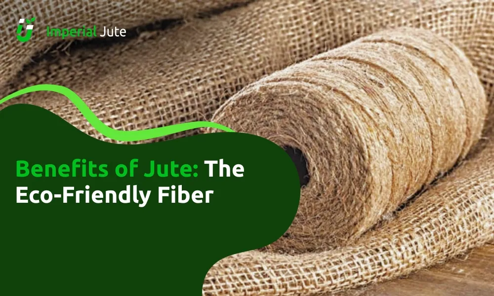 Rolled jute fiber fabric showing eco-friendly texture.