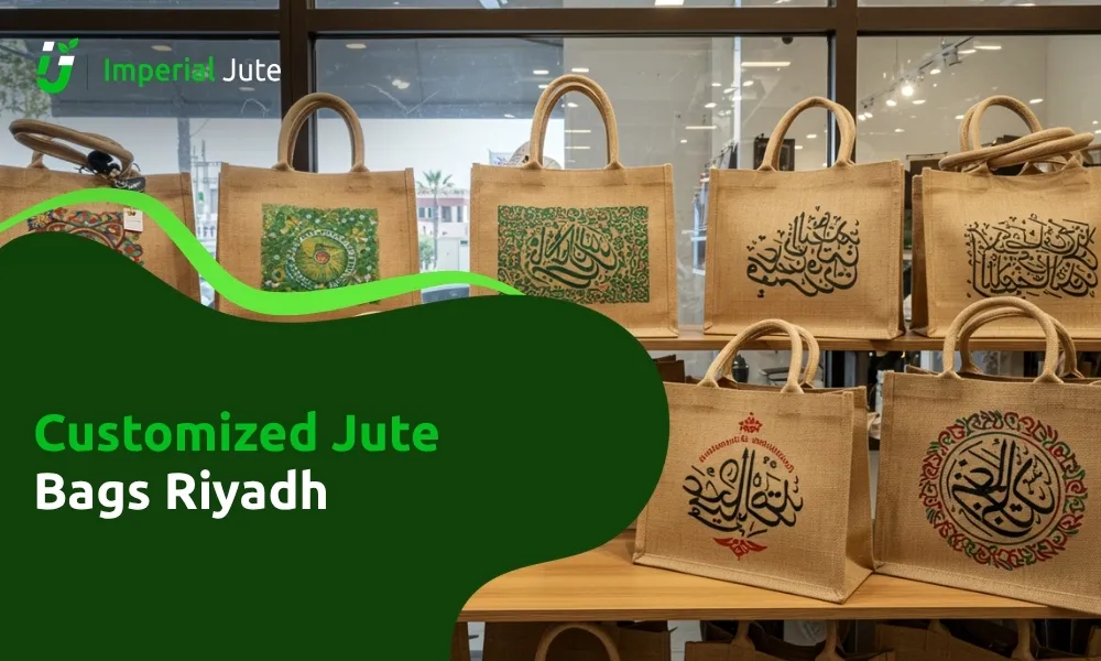 Customized jute tote bags with Arabic calligraphy
