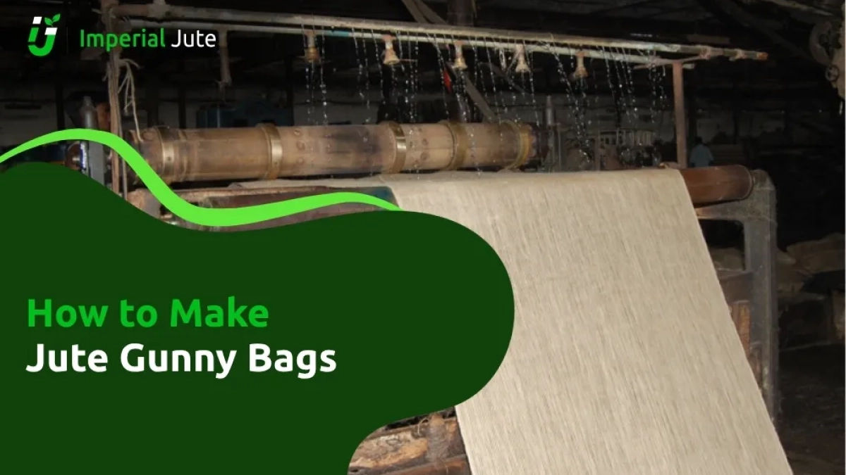 Jute fabric processing in gunny bag machine.