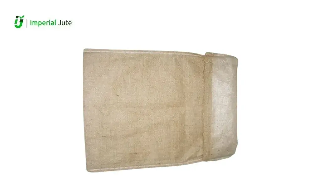 Plain jute sack bag from Imperial Jute with stitched side and fold